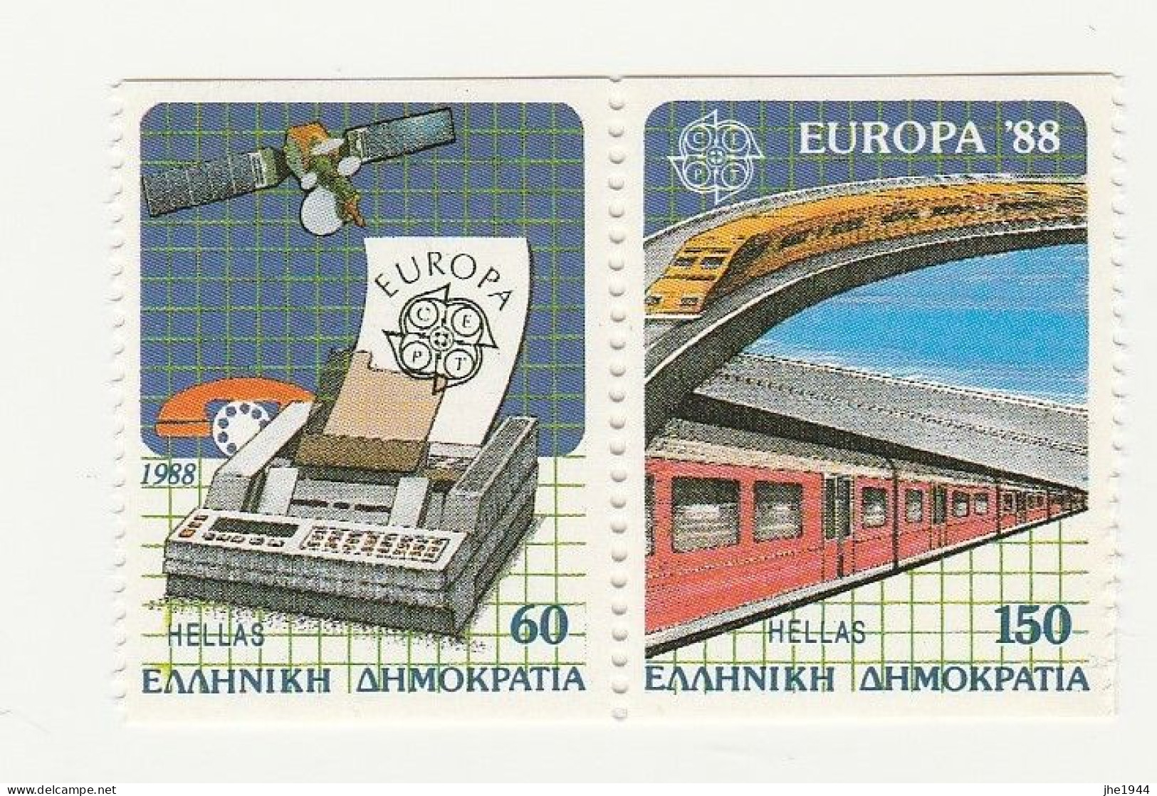 Grece N° 1667 A** Paire 1667+1668 Se Tenant Europa 1988 Transport Et Communication - Unused Stamps