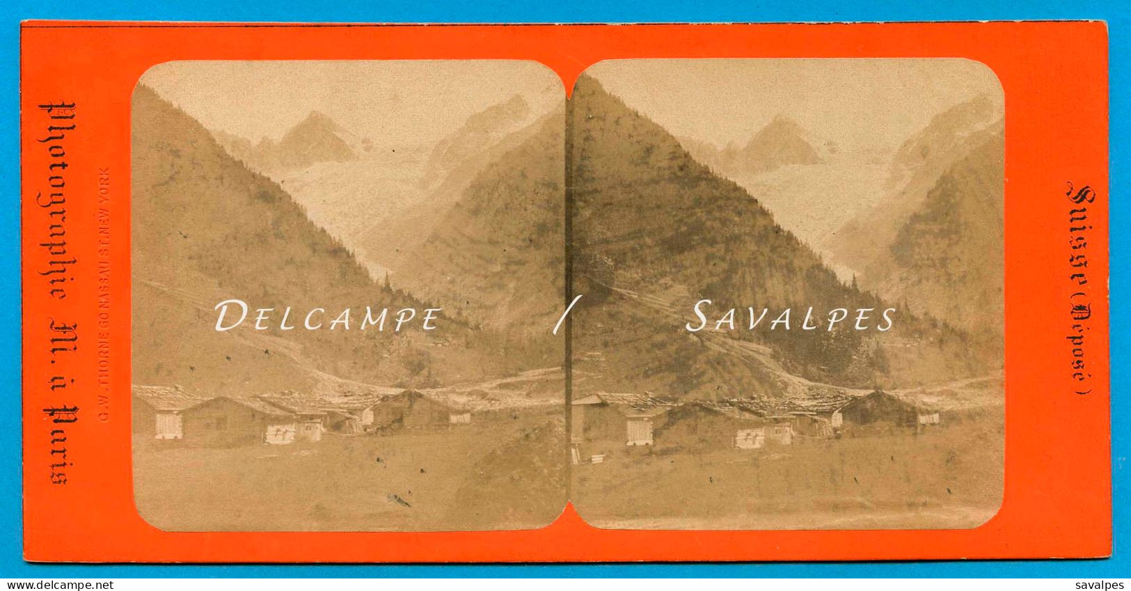 Suisse Valais Martigny * Vallée De Trient (2) - Photo Stéréoscopique Vers 1860 - Stereoscopic