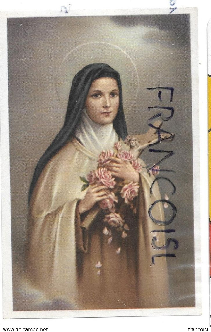 Sainte Thérèse De L'Enfant-Jésus, Bouquet De Roses Et Crucifix - Devotion Images