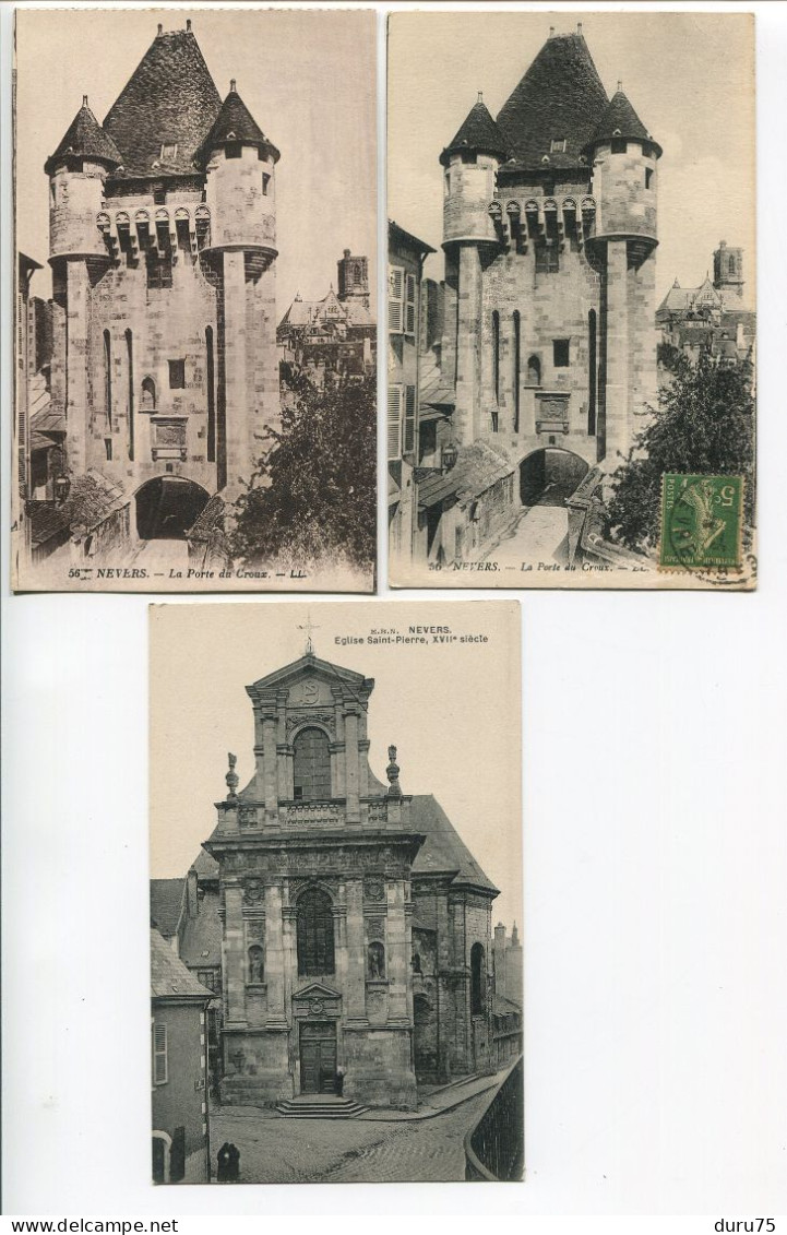 7 CP NEVERS Chapelle Ancien Couvent Escalier Honneur Palais Ducal Cathédrale St Cyr Tour Porte Croux Eglise St Pierre - Nevers