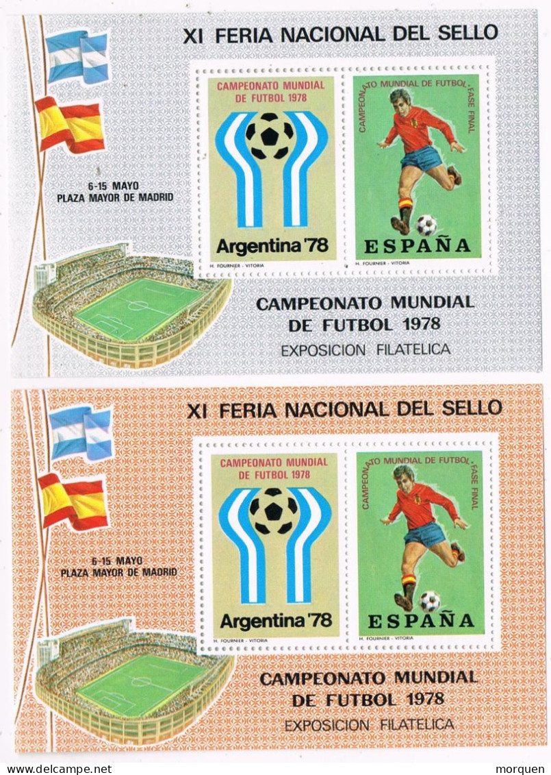 55053. Dos Hojitas Viñetas XI Feria Del Sello MADRID 1978. FUTBOL, Football, Label, Viñeta, Cinderella ** - Plaatfouten & Curiosa