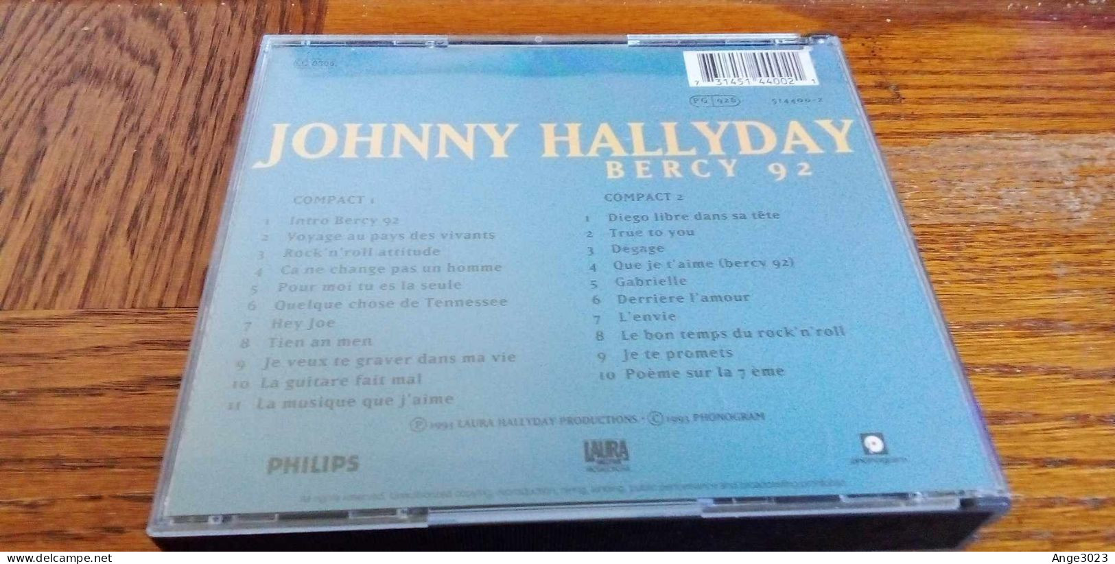 JOHNNY HALLYDAY "Bercy 92" - Otros - Canción Francesa