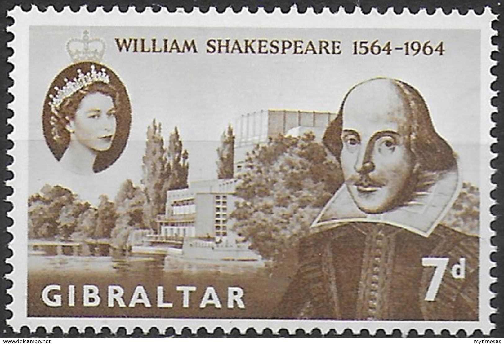 1964 Gibilterra William Shakespeare 1v. MNH SG. N. 177 - Andere & Zonder Classificatie