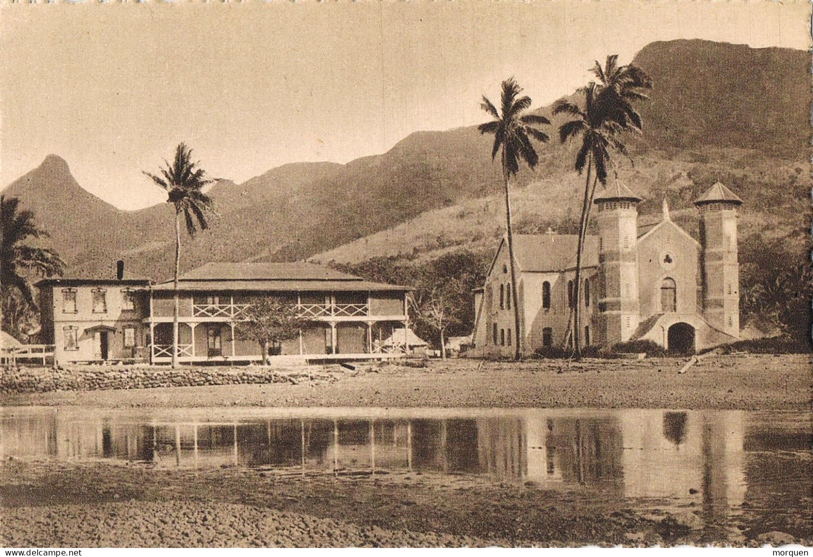 55054. Postal  Isles FIDJI. FIJI, Vista Estacion Misionera. Misiones Maristas De OCEANIA - Fiji