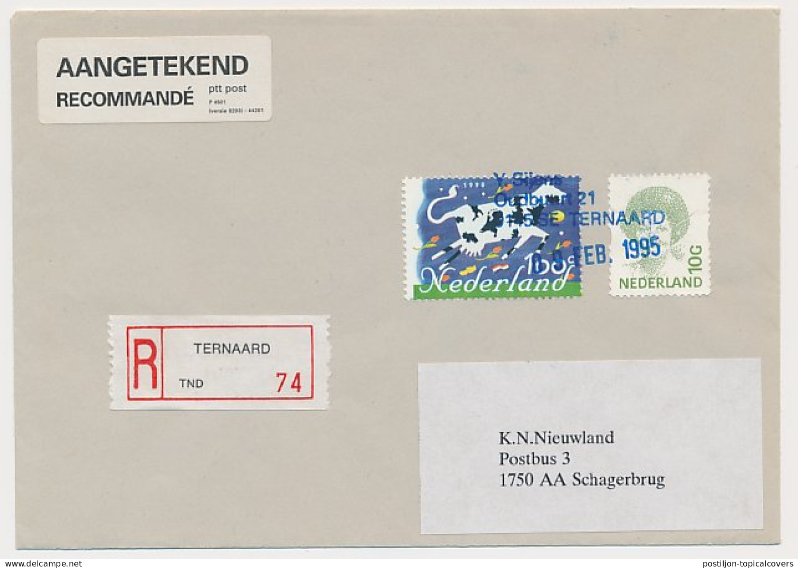 MiPag / Mini Postagentschap Aangetekend Ternaard 1995 - Ohne Zuordnung
