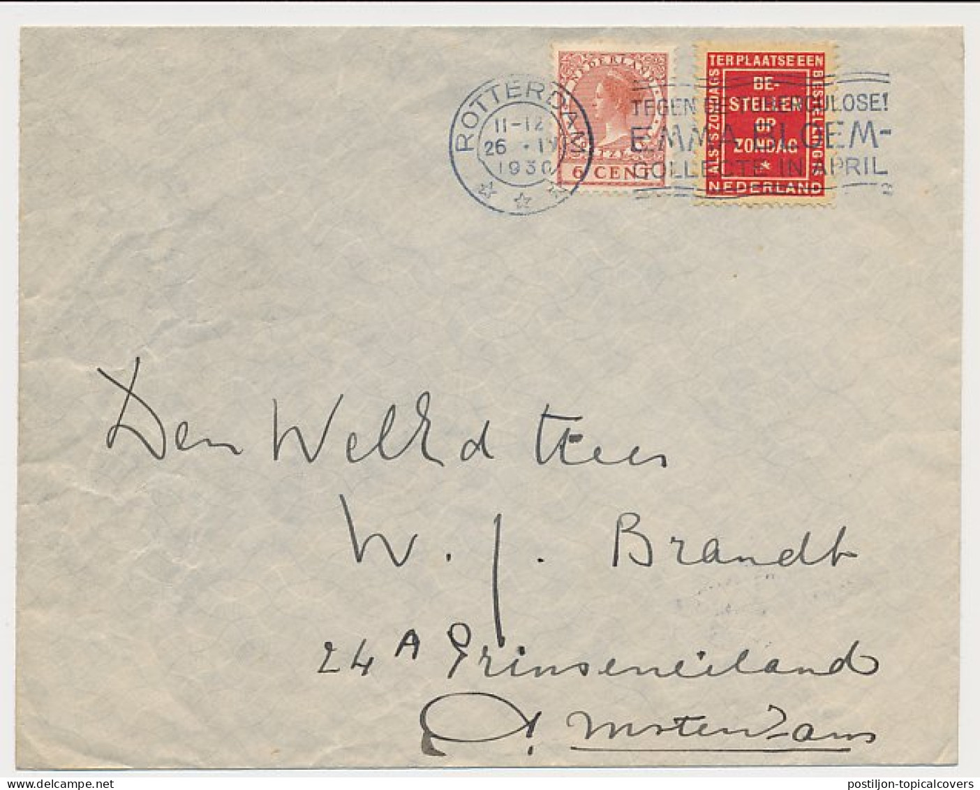 Bestellen Op Zondag - Rotterdam - Amsterdam 1930 - Briefe U. Dokumente