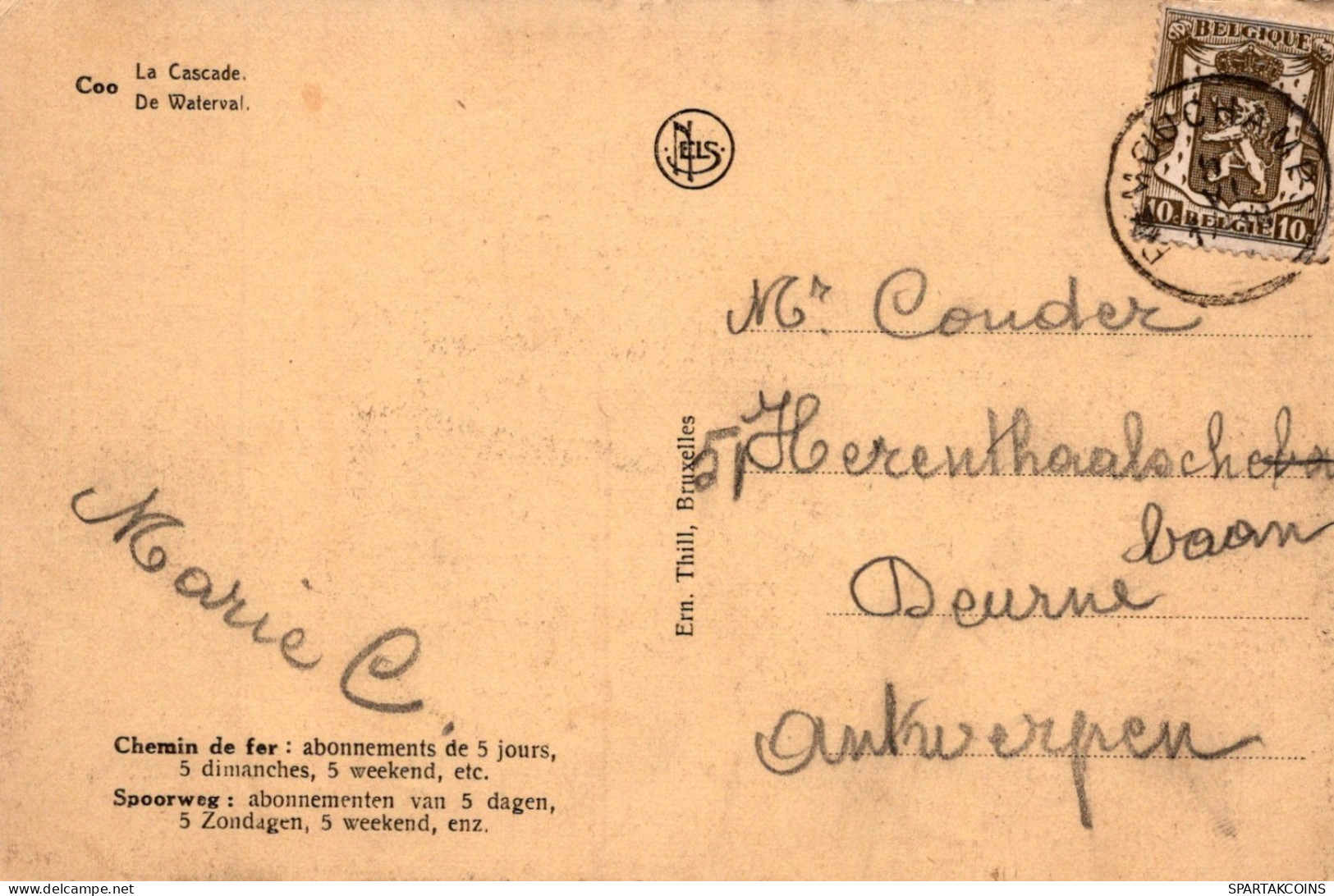 BELGIEN COO WASSERFALL Provinz Lüttich (Liège) Postkarte CPA #PAD127.DE - Stavelot