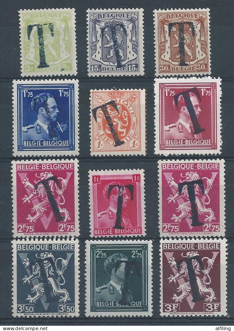 Lot De Valeurs Différentes ** Surchargées "T" 15 C/pc+0.20 € - Stamps