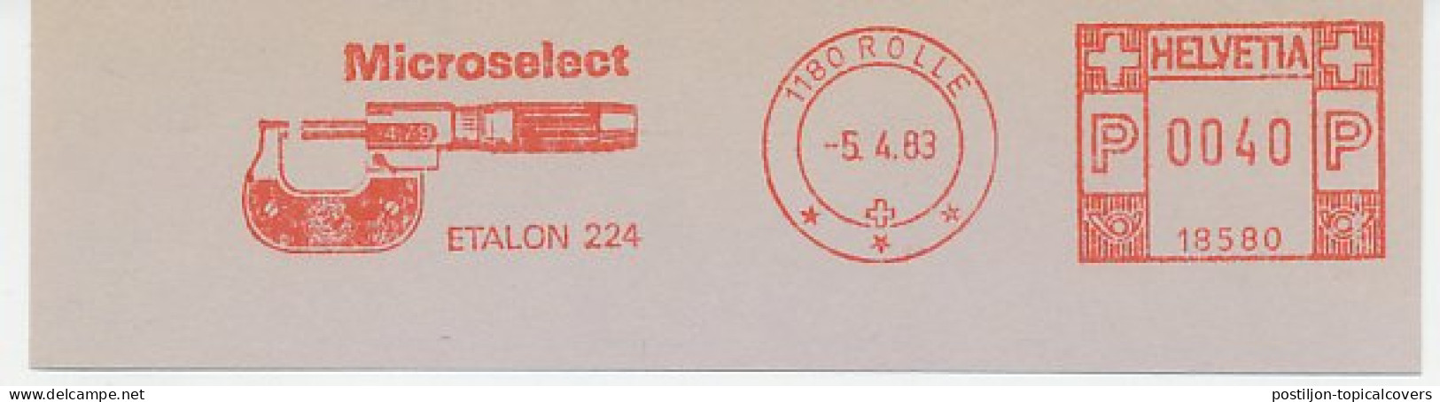 Meter Cut Switzerland 1983 Micrometer - Autres & Non Classés
