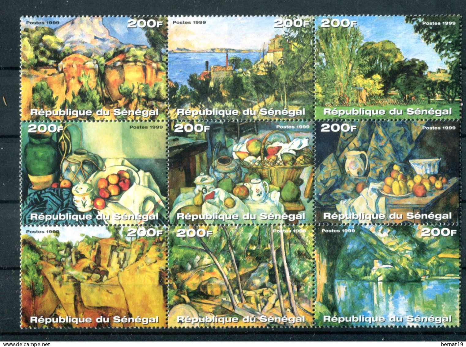 Senegal 1999. Cézanne. Yvert 1520-28 Sellos. ** MNH. - Sénégal (1960-...)