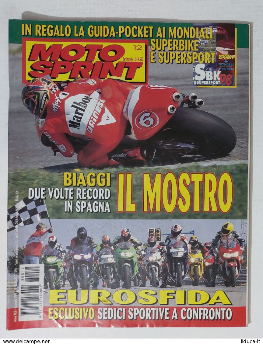 34915 Motosprint 1998 A. XXIII N 12 - 16 Sportive A Confronto - Biaggi + Inserto - Moteurs