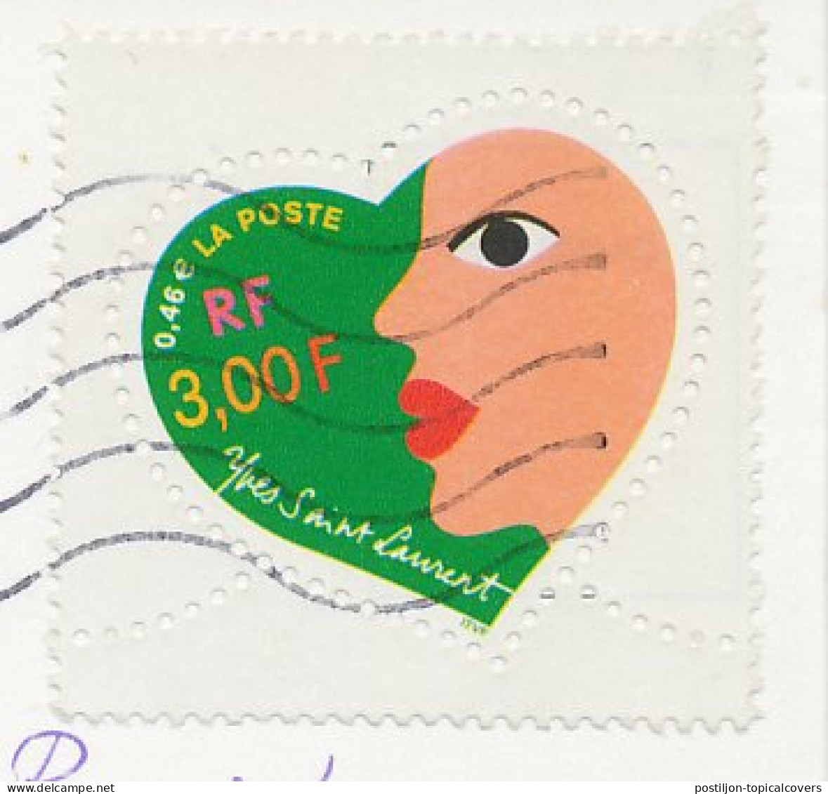 Postcard / Stamp France 2001 Perfume Makeup - Yves Saint Laurent - Andere & Zonder Classificatie