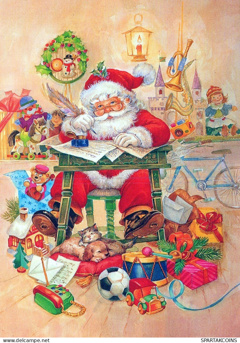 WEIHNACHTSMANN SANTA CLAUS WEIHNACHTSFERIEN Vintage Postkarte CPSM #PAK686.DE - Santa Claus