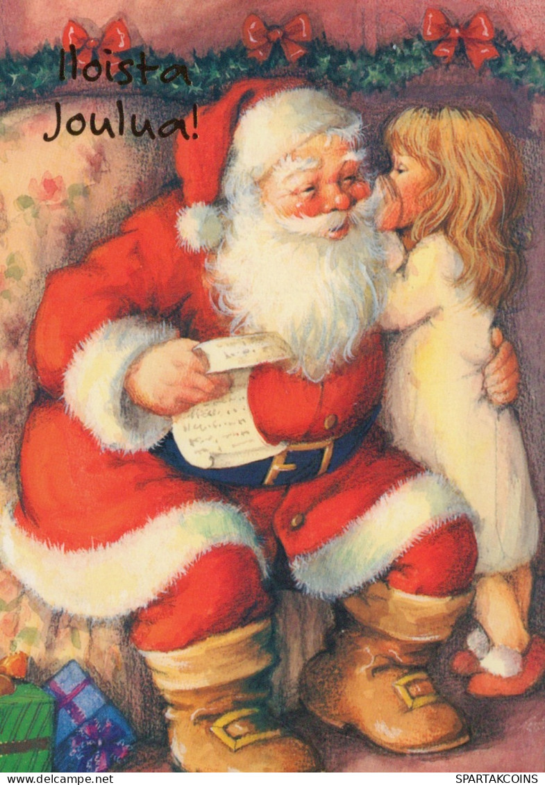 WEIHNACHTSMANN SANTA CLAUS KINDER WEIHNACHTSFERIEN Vintage Postkarte CPSM #PAK279.DE - Santa Claus