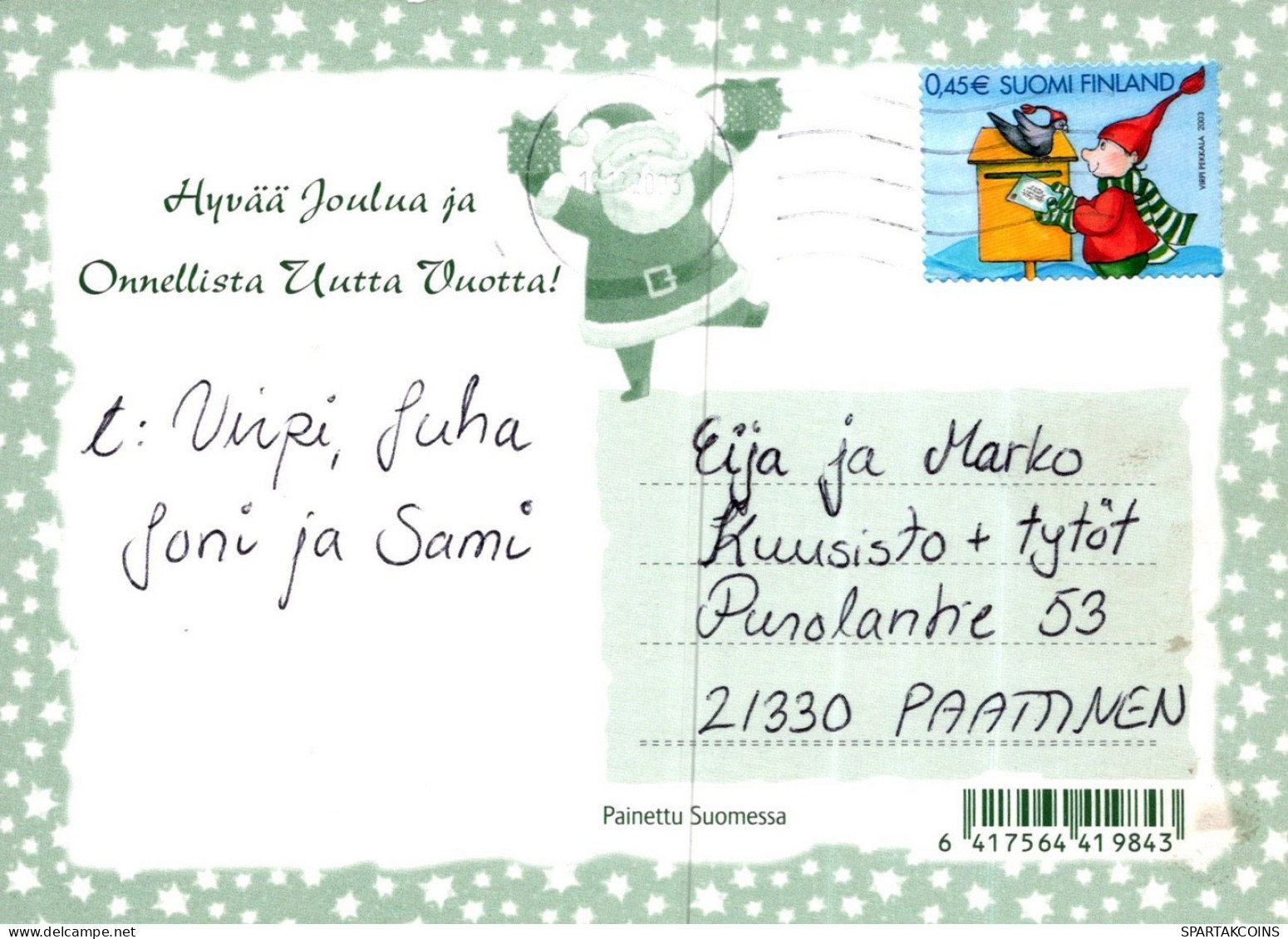 WEIHNACHTSMANN SANTA CLAUS KINDER WEIHNACHTSFERIEN Vintage Postkarte CPSM #PAK279.DE - Santa Claus