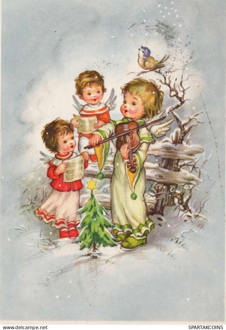 ENGEL WEIHNACHTSFERIEN Feiern & Feste Vintage Ansichtskarte Postkarte CPSM #PAG922.DE - Engel