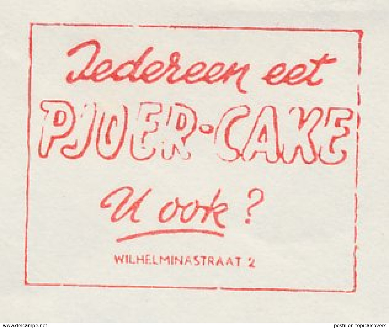 Meter Cover Netherlands 1964 Pjoer Cake - Hilversum - Alimentation