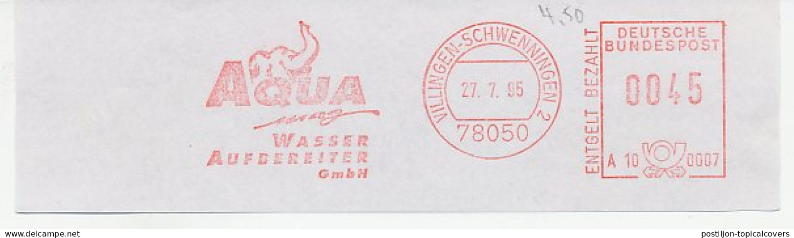 Meter Cut Germany 1995 Elephant - Water - Autres & Non Classés