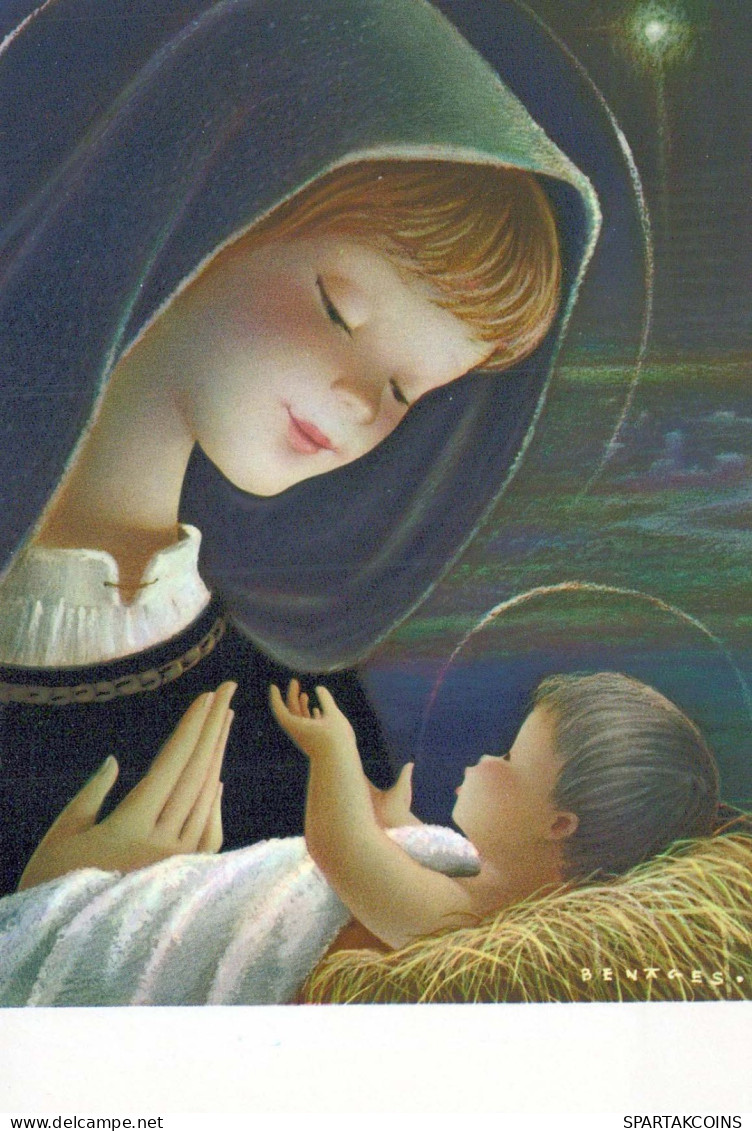 Virgen María Virgen Niño JESÚS Religión Vintage Tarjeta Postal CPSM #PBQ038.ES - Jungfräuliche Marie Und Madona