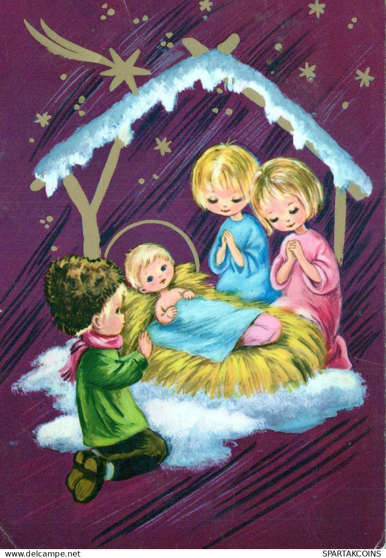 NIÑOS Escena Paisaje Niño JESÚS Vintage Tarjeta Postal CPSM #PBB554.ES - Scenes & Landscapes