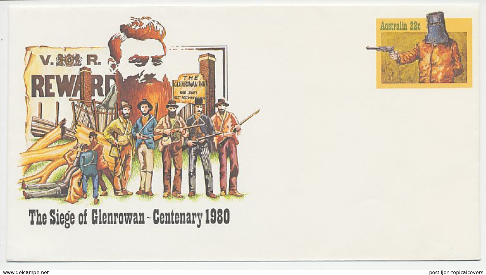 Postal Stationery Australia 1980 Siege Of Glenrowan - Politie En Rijkswacht