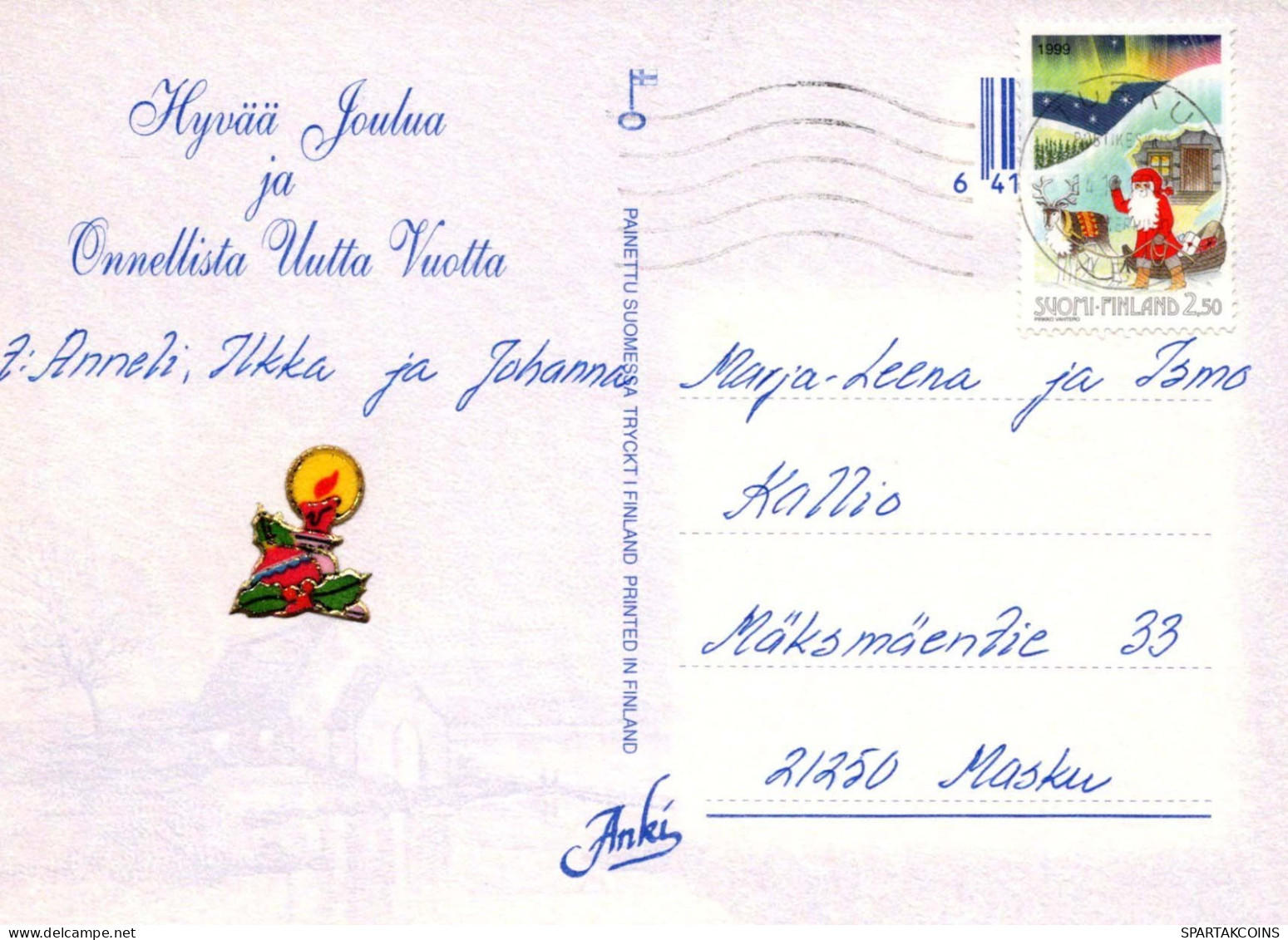 ÁNGEL Feliz Año Navidad Vintage Tarjeta Postal CPSM #PAS739.ES - Engel