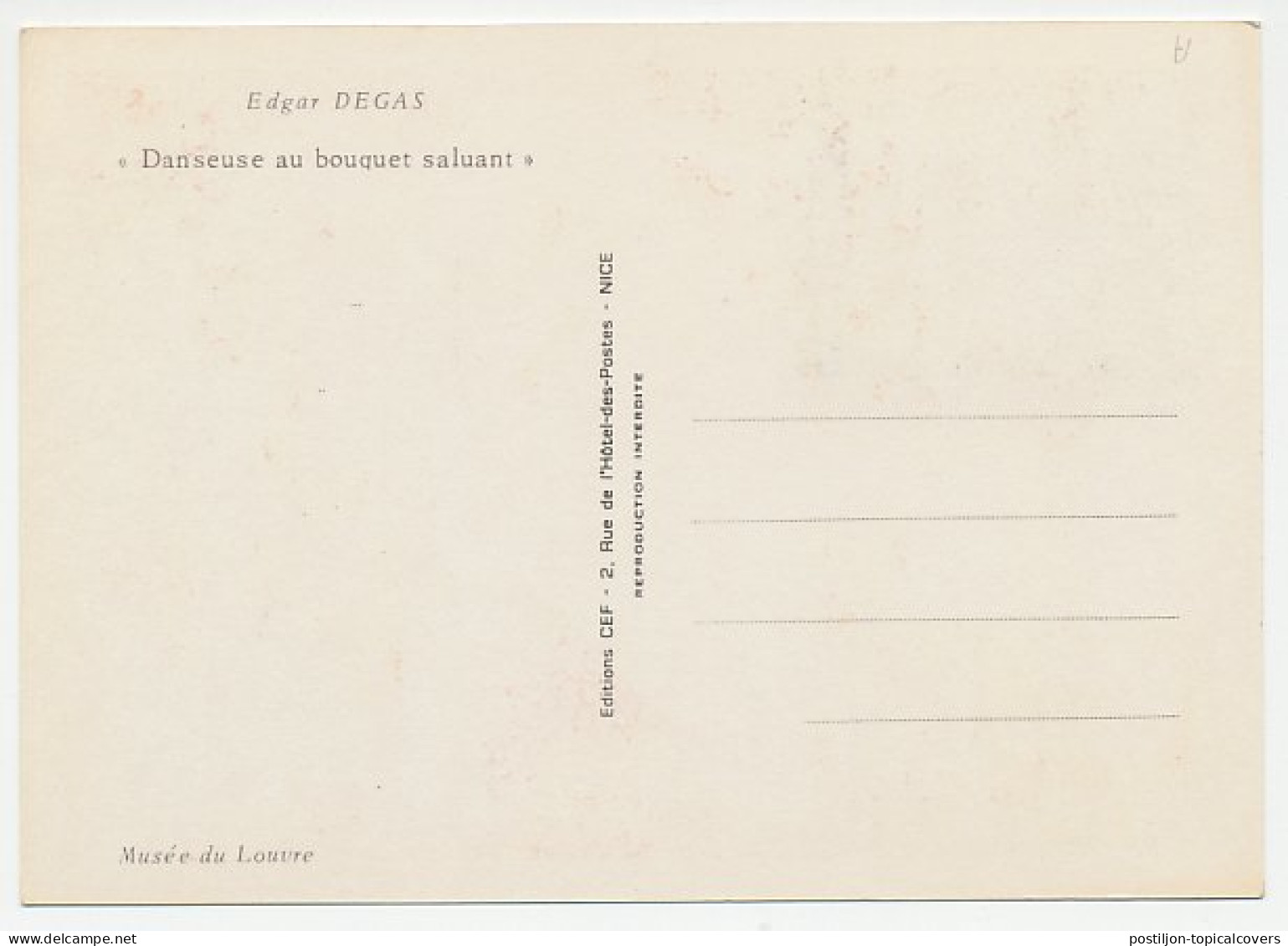 Maximum Card France 1970 Ballet - Edgar Degas - Dans