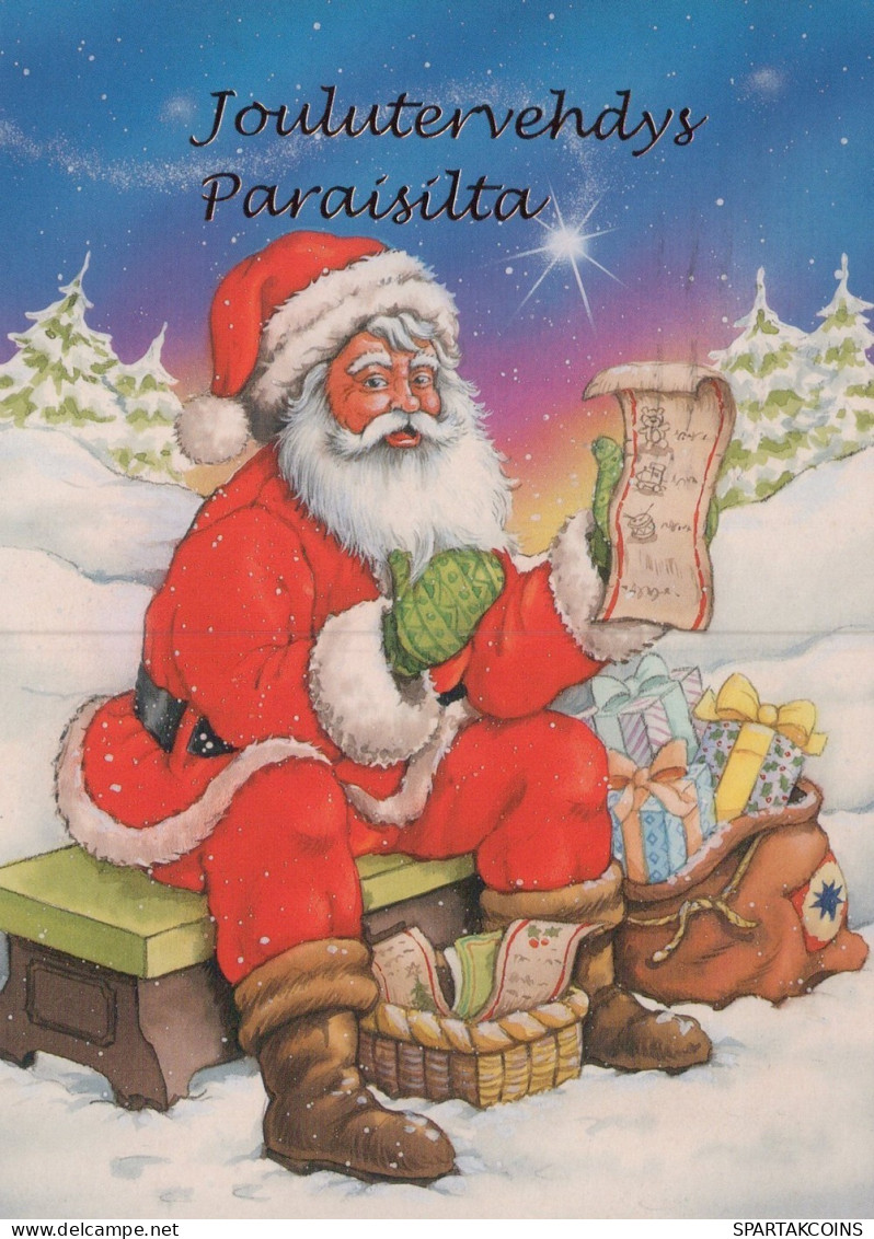 PAPÁ NOEL NAVIDAD Fiesta Vintage Tarjeta Postal CPSM #PAK684.ES - Santa Claus