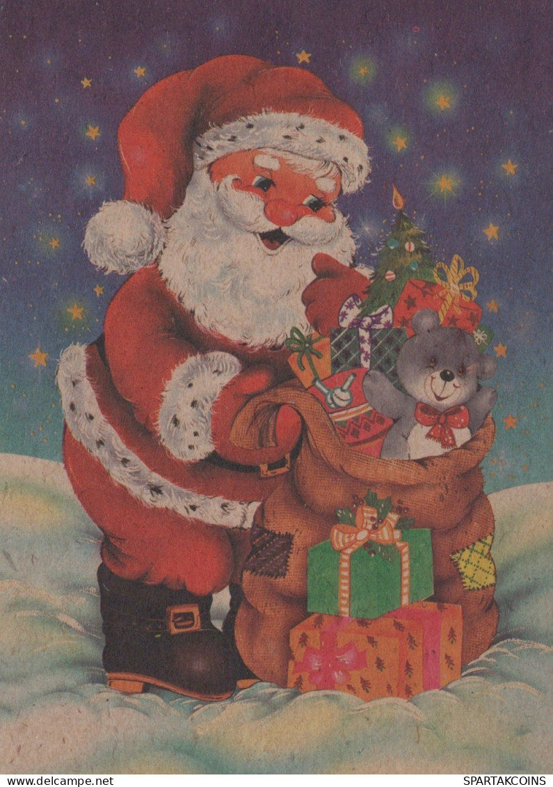 PAPÁ NOEL NAVIDAD Fiesta Vintage Tarjeta Postal CPSM #PAJ640.ES - Santa Claus