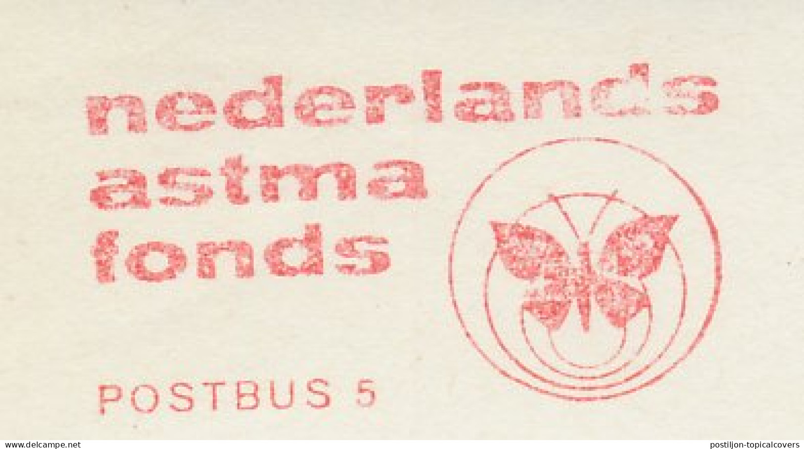 Meter Cut Netherlands 1977 Butterfly - Dutch Asthma Fund - Autres & Non Classés