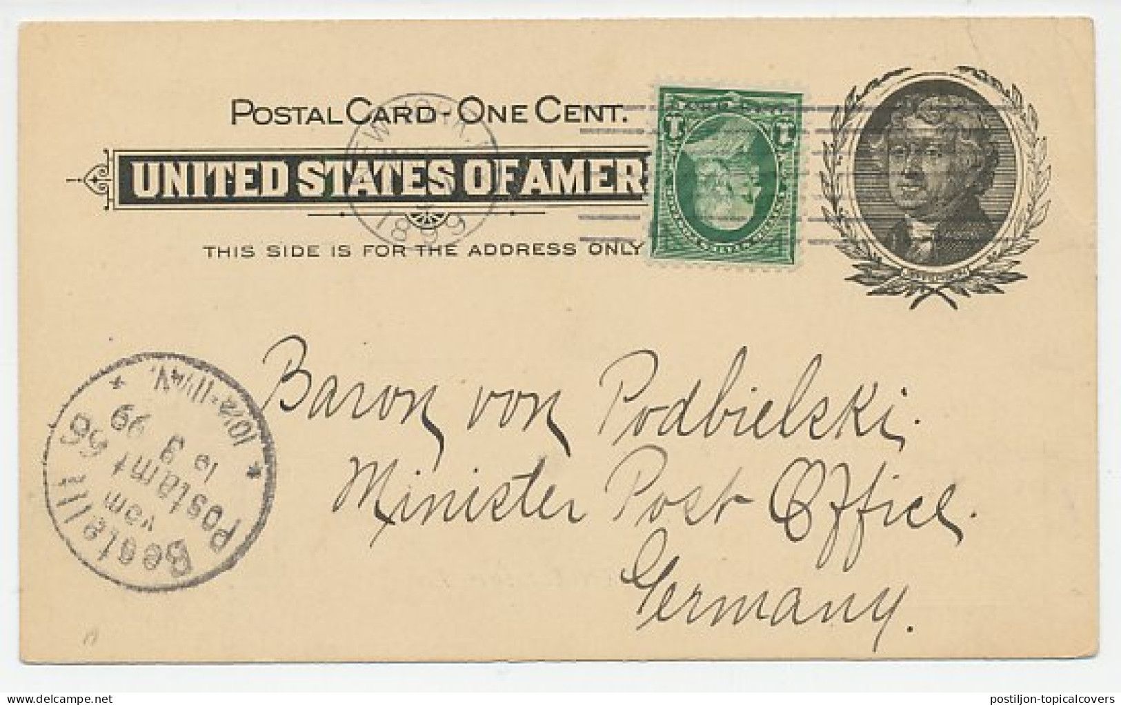 Postal Stationery USA 1899 World Almanac - Encyclopedia - Unclassified