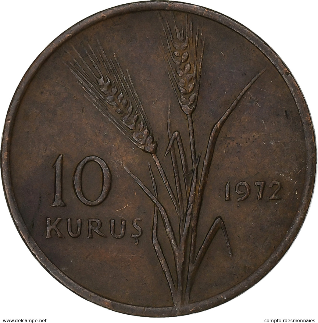 Turquie, 10 Kurus, 1972, Bronze, TTB, KM:891.2 - Turkije