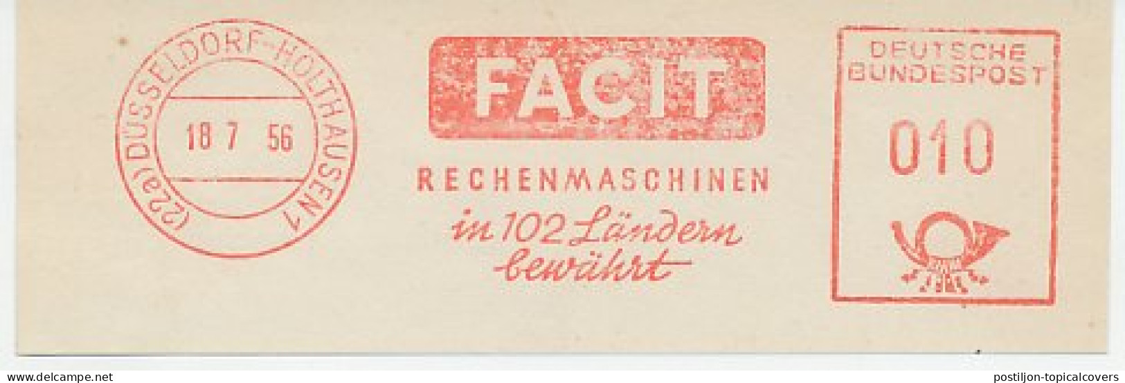 Meter Cut Germany 1956 Calculator - Facit - Unclassified