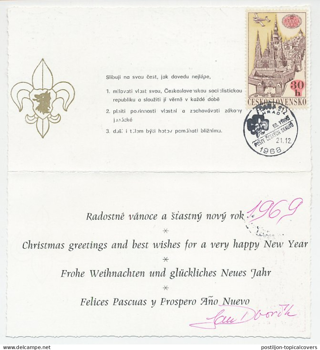 Card / Postmark Czechoslovakia 1968 50 Years Of Scouting - Other & Unclassified