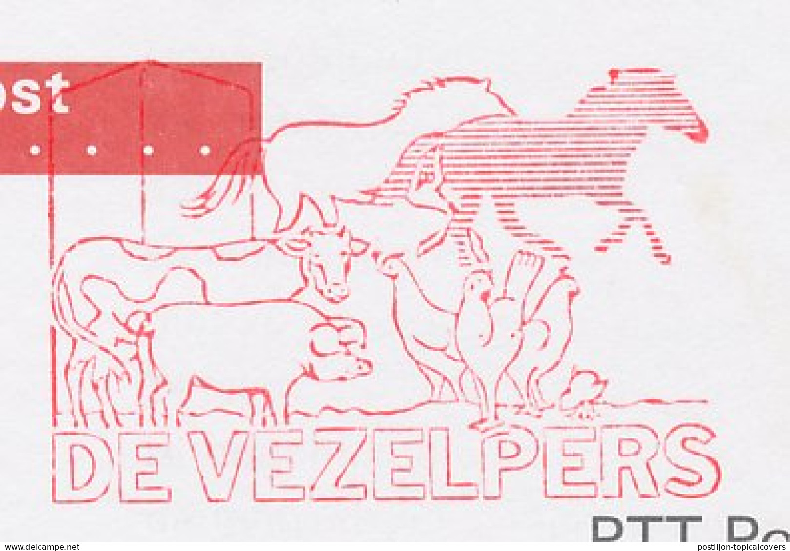 Postage Due Meter Card Netherlands 1996 Horse - Pig - Cow - Chicken - Zeist - Ferme