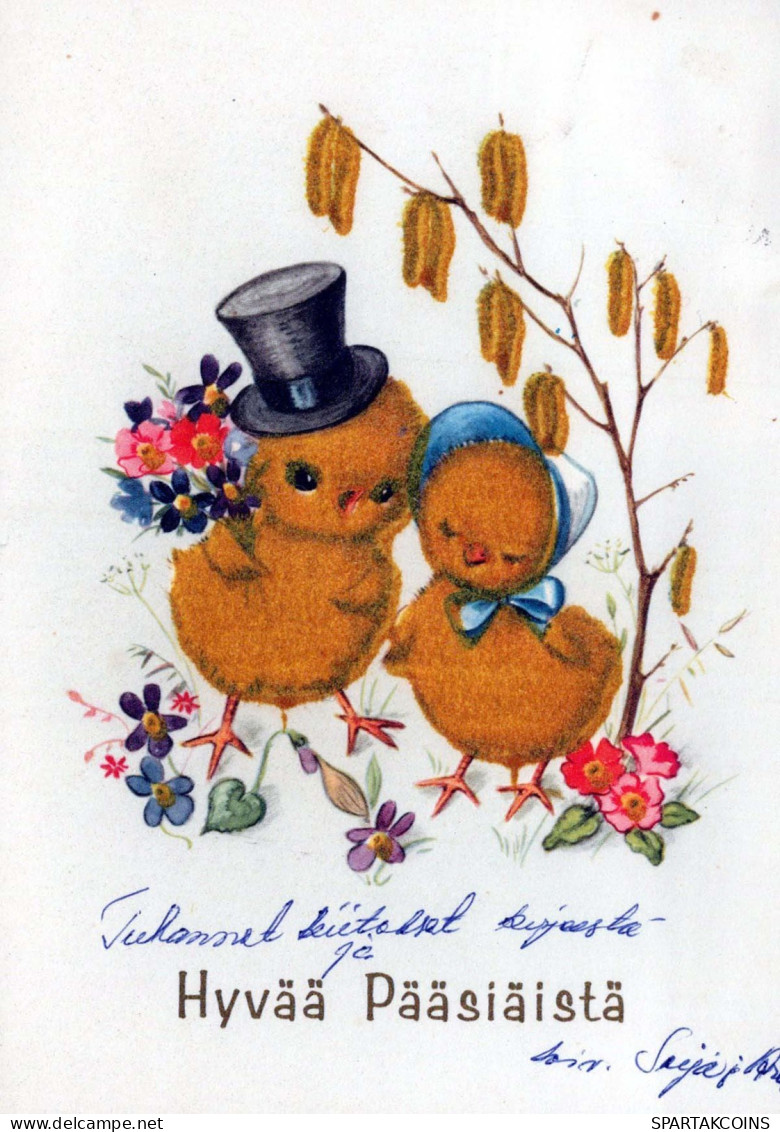 PÂQUES POULET ŒUF Vintage Carte Postale CPSM #PBO770.FR - Pasen