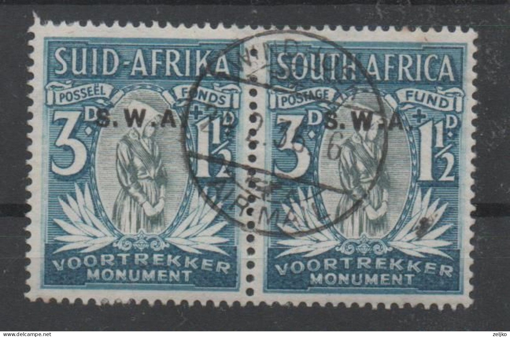 South West Africa, Used, VFU, 1935, Michel Pair 178 - 179 - África Del Sudoeste (1923-1990)