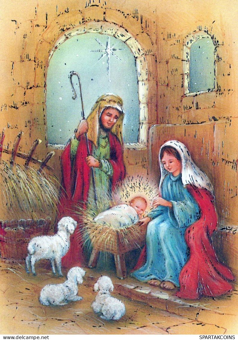 Vierge Marie Madone Bébé JÉSUS Noël Religion Vintage Carte Postale CPSM #PBB750.FR - Maagd Maria En Madonnas