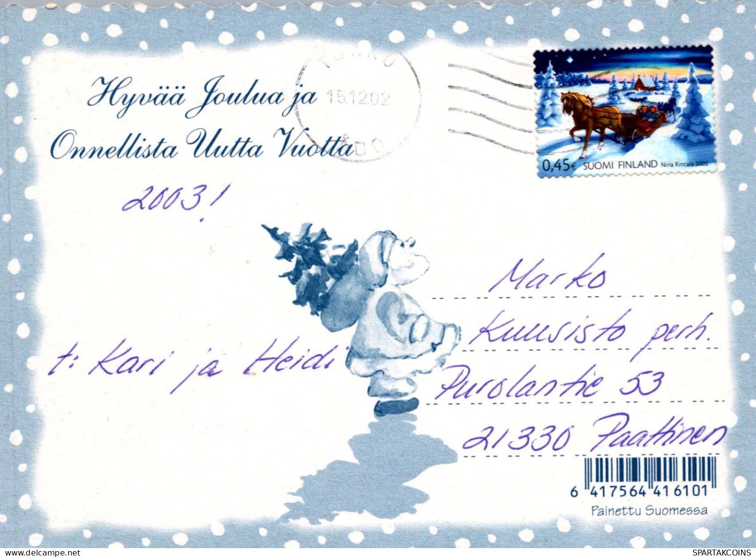 PÈRE NOËL Bonne Année Noël Vintage Carte Postale CPSM #PBL472.FR - Santa Claus