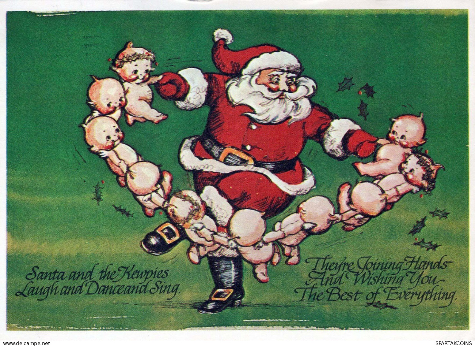 PÈRE NOËL Bonne Année Noël Vintage Carte Postale CPSM #PBB304.FR - Santa Claus