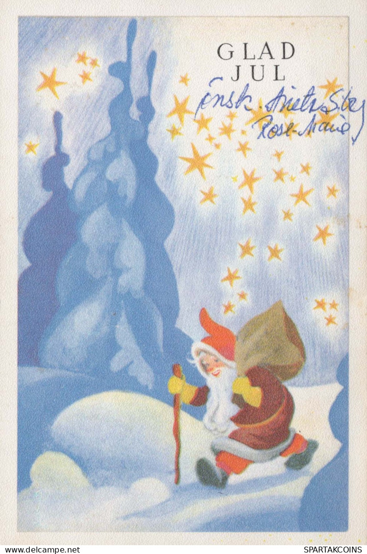 PÈRE NOËL Bonne Année Noël Vintage Carte Postale CPSM #PAU584.FR - Santa Claus