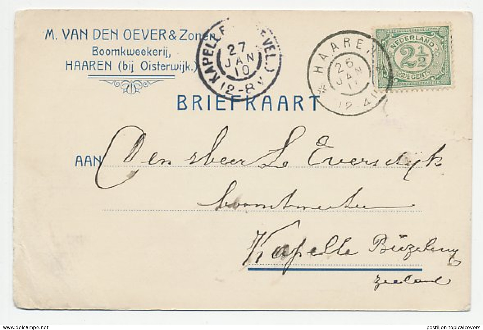 Firma Briefkaart Haaren 1910 - Boomkwekerij - Non Classés