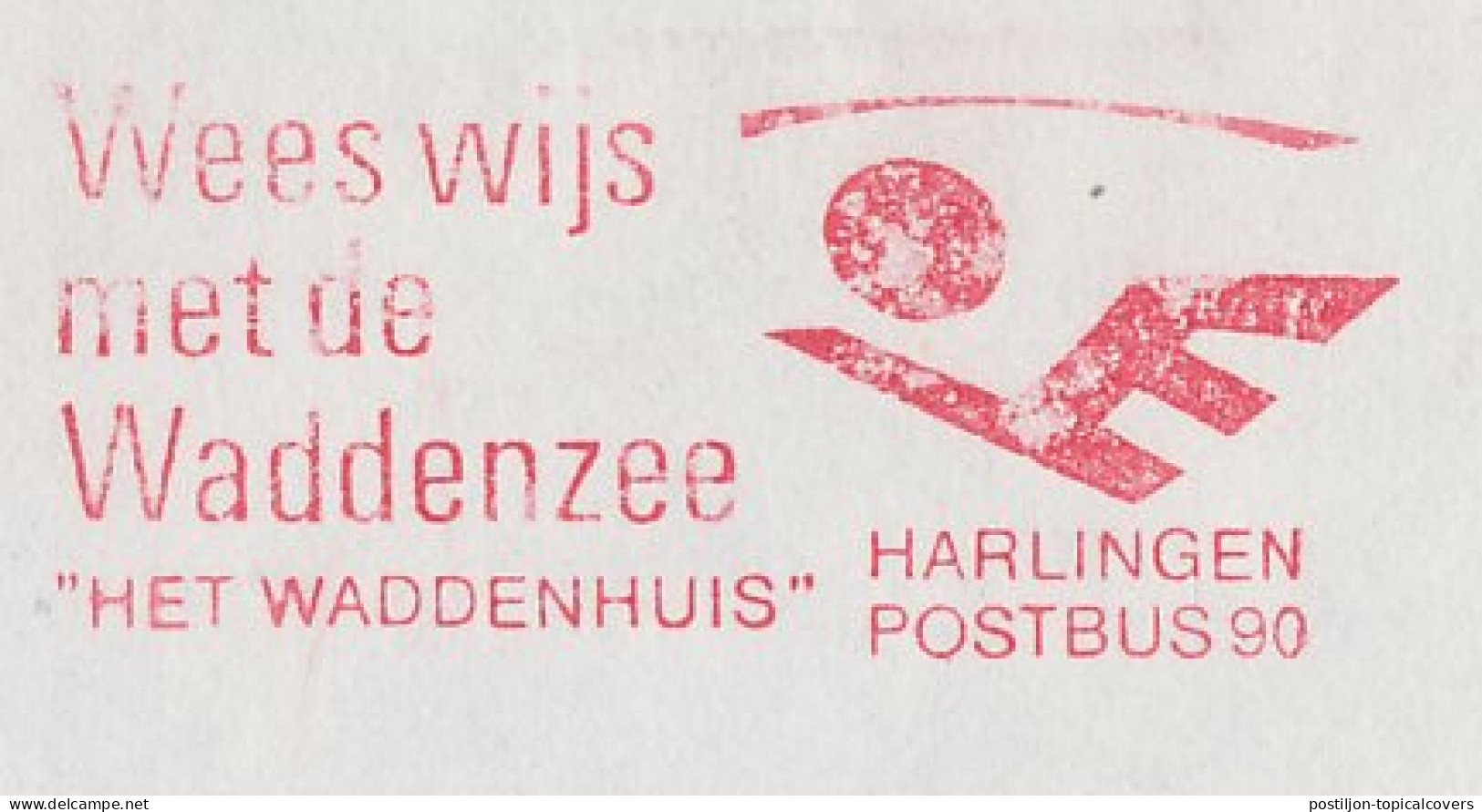 Meter Cover Netherlands 1985 Wadden Sea - Be Wise With The Wadden Sea - Harlingen - Vie Marine