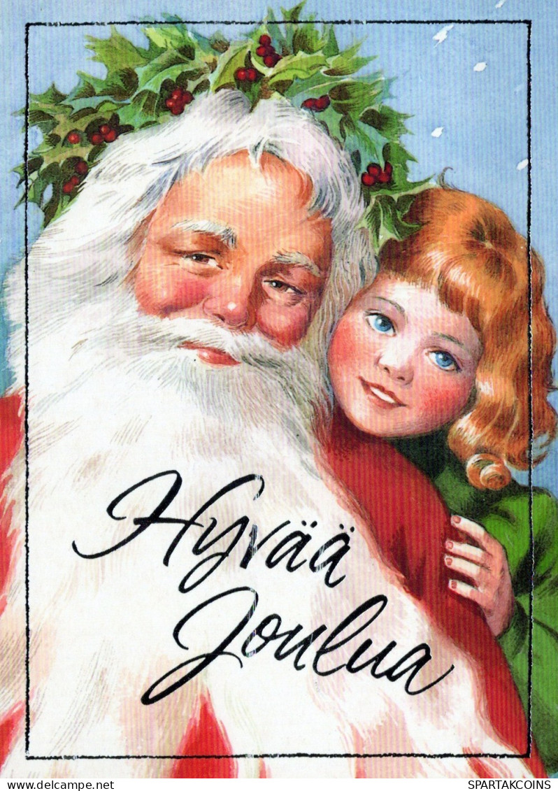 PÈRE NOËL ENFANT NOËL Fêtes Voeux Vintage Carte Postale CPSM #PAK278.FR - Santa Claus