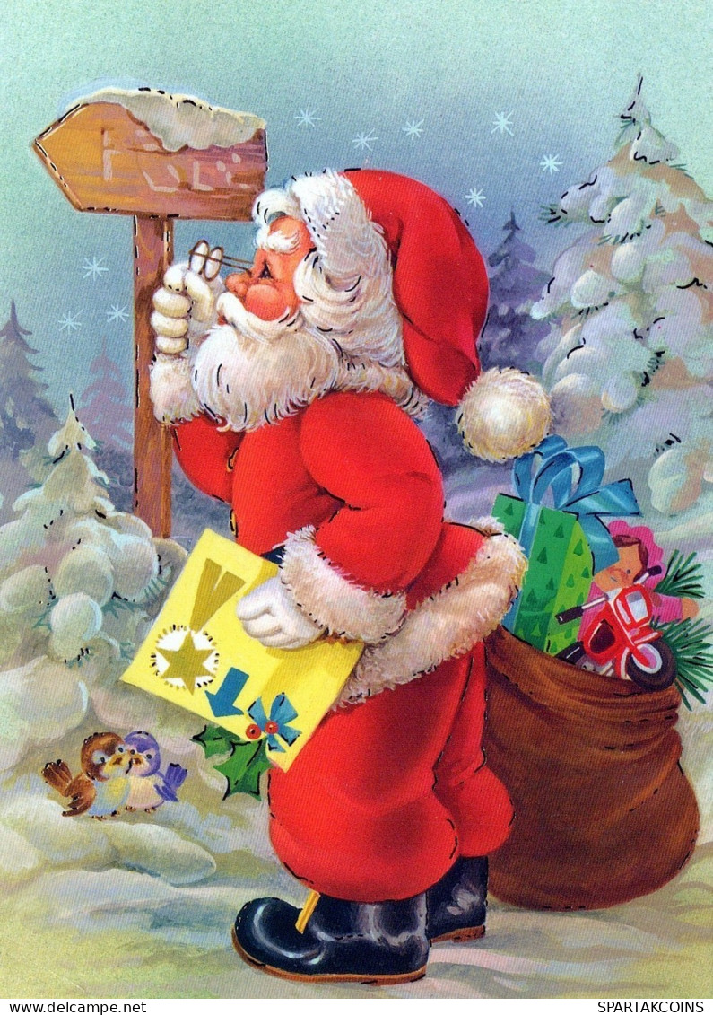 PÈRE NOËL NOËL Fêtes Voeux Vintage Carte Postale CPSM #PAJ505.FR - Santa Claus