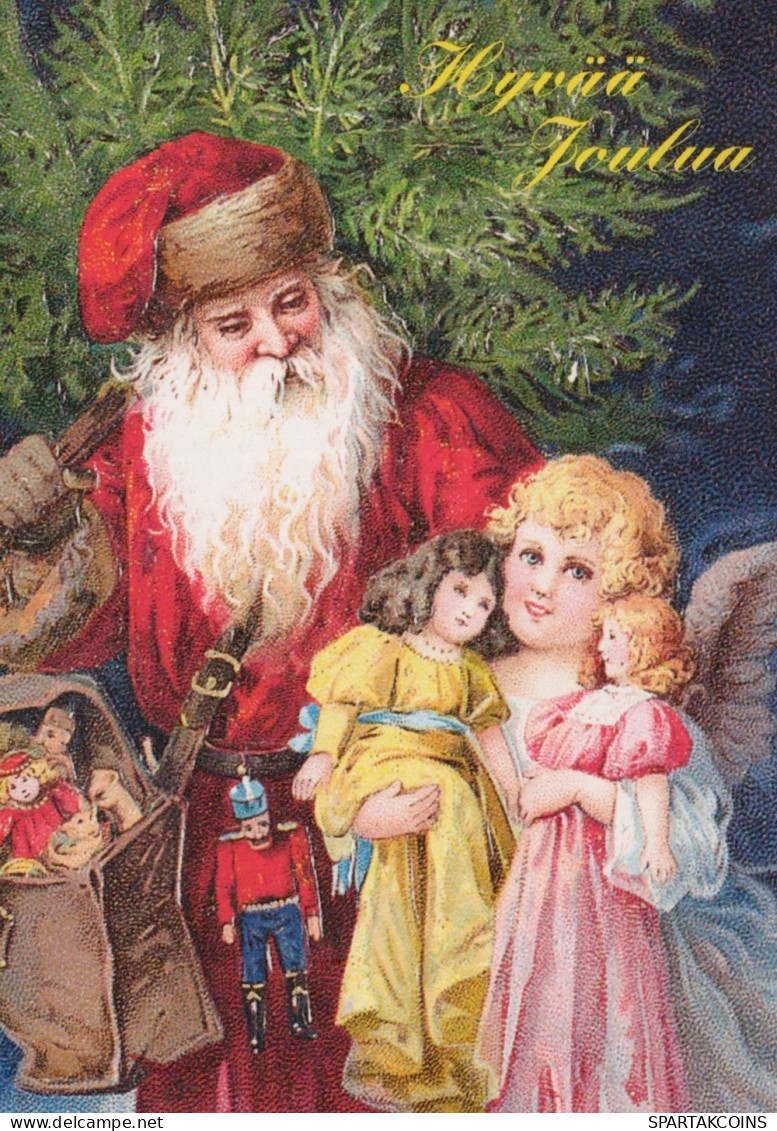 PÈRE NOËL ANGES NOËL Vintage Carte Postale CPSM #PAK132.FR - Santa Claus