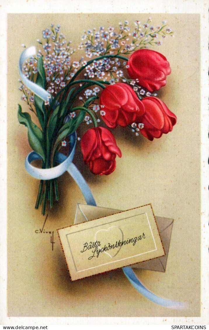 FLOWERS Vintage Postcard CPSMPF #PKG078.GB - Blumen