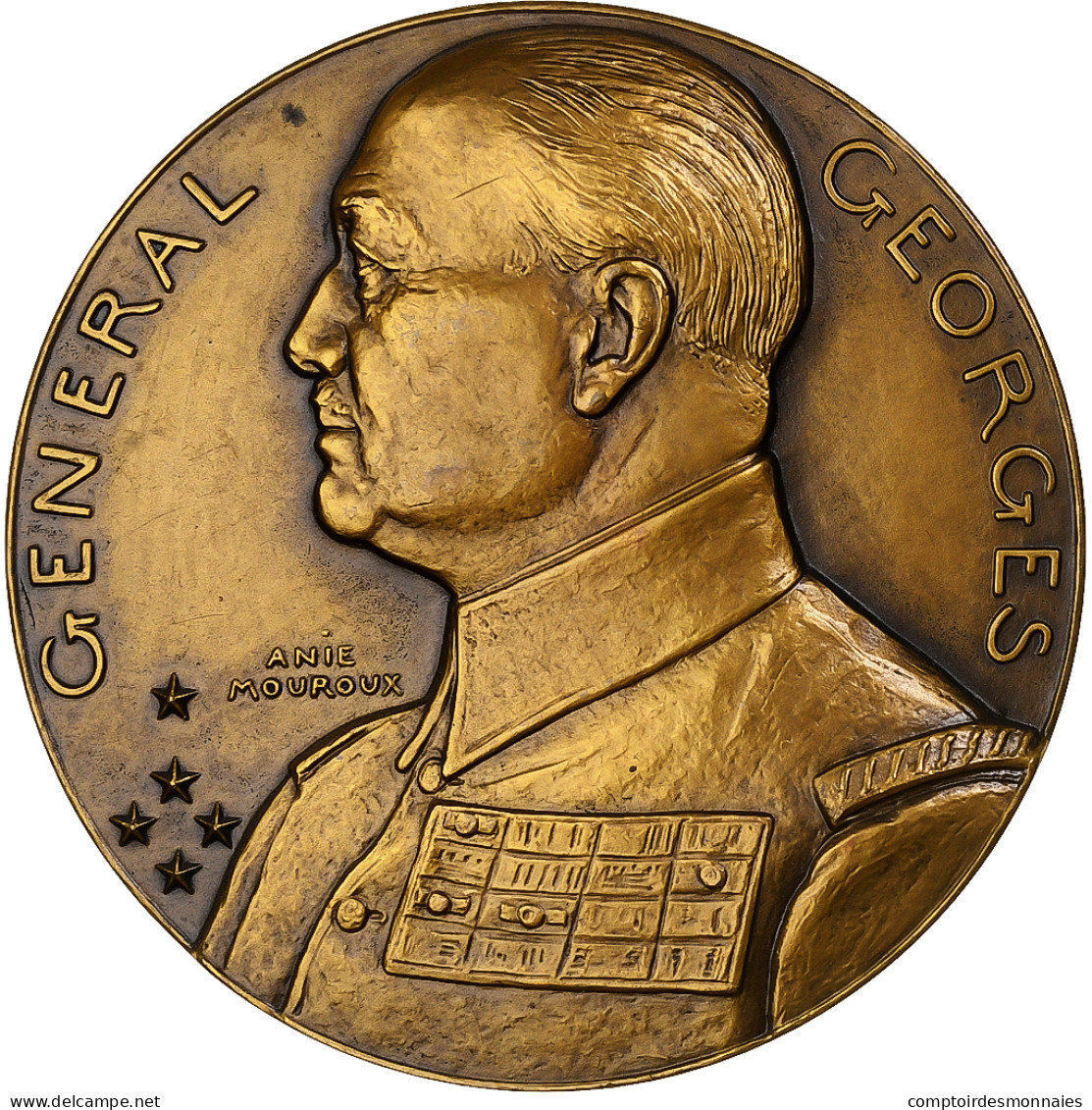 France, Médaille, Général Georges, 1918, Bronze, Mouroux, SPL - Sonstige & Ohne Zuordnung