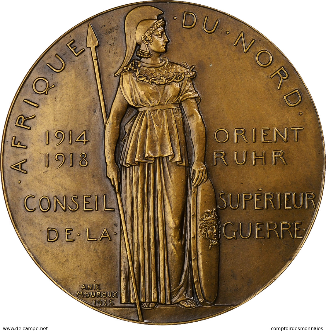 France, Médaille, Général Georges, 1918, Bronze, Mouroux, SPL - Other & Unclassified