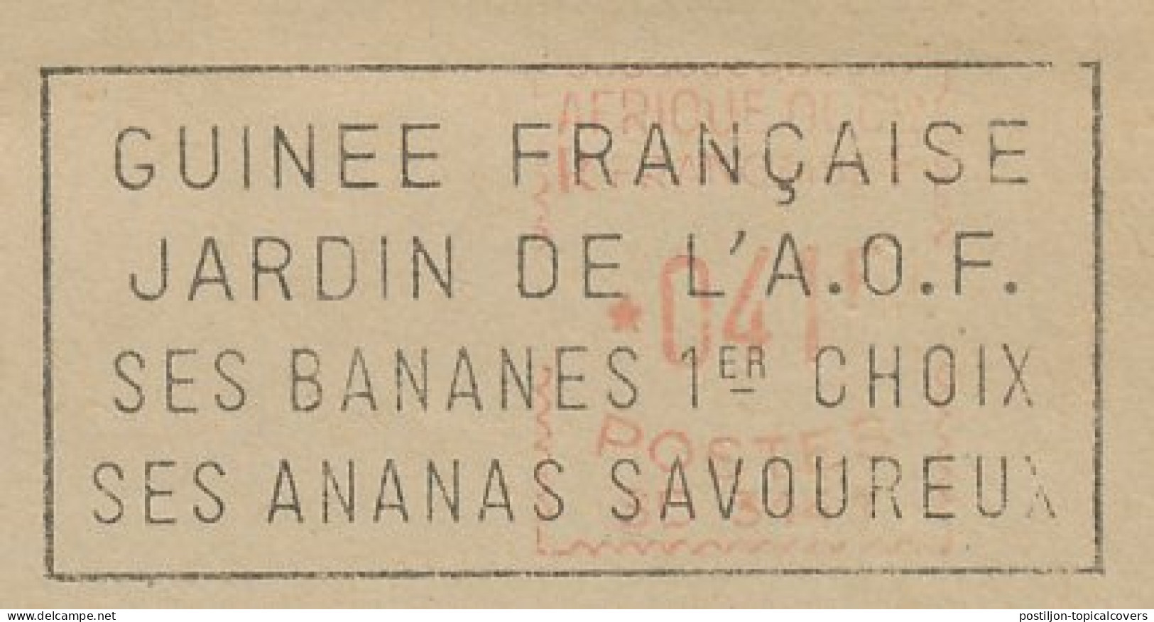 Meter Cover / Postmark French Guinea 1955 Banana - Pineapple - Obst & Früchte